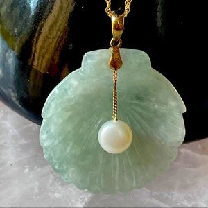 NWOT 14K jade necklace with Pearl